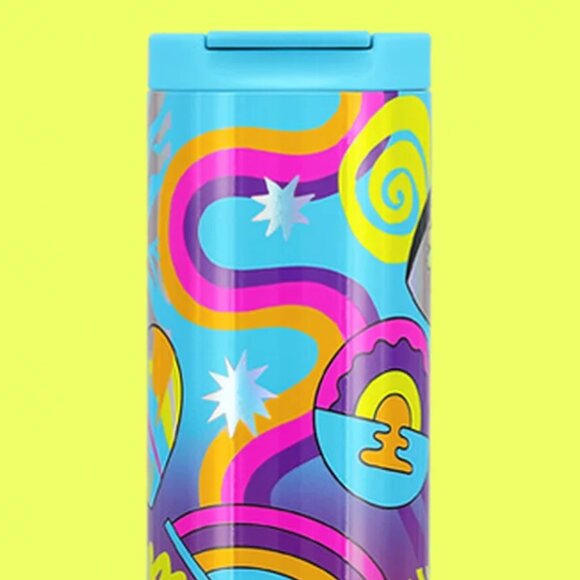 Starbucks and Tim Singleton Pride 2023 psychedelic coffee thermos, NEW - Picture 4 of 5